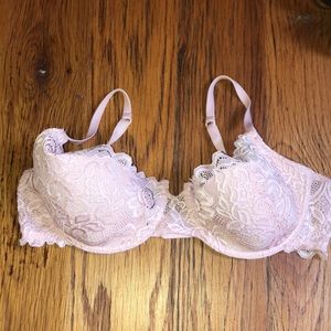pink lace bra